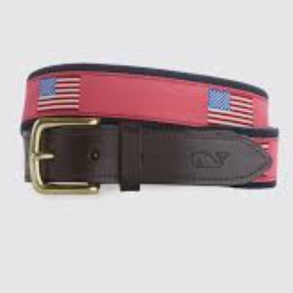 Vineyard Vines American Flag Canvas Belt